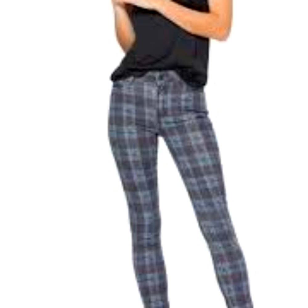 Paige Hoxton plaid jeans, Anthro, size 28 petite